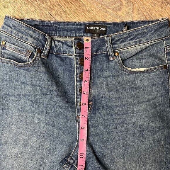 Kenneth Cole Button Fly High Rise Denim Jeans Size 8 - Picture 5 of 9